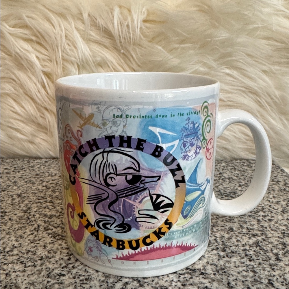 Vintage Starbucks Doonesbury "Catch the Buzz" 20oz mug designed by Garry Trudeau - Picture 3 of 6